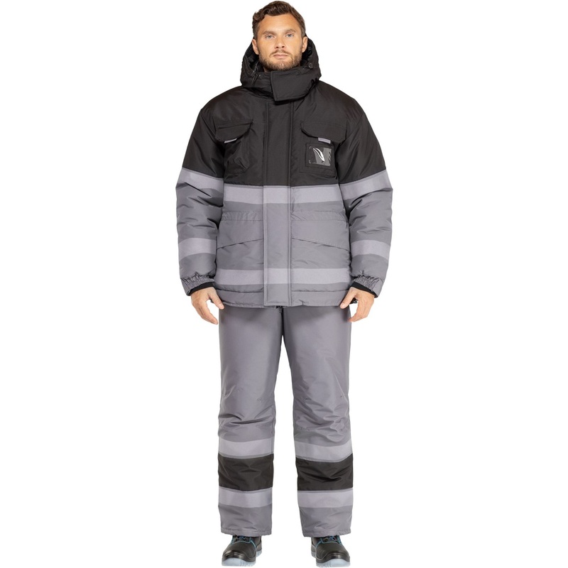 Изображение товара Костюм рабочий зимний мужской з50-КПК серый/черный размер 60-62