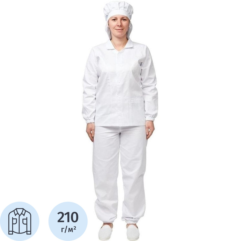 Изображение товара Куртка для пищевого производства у17-КУ женская белая размер 52-54