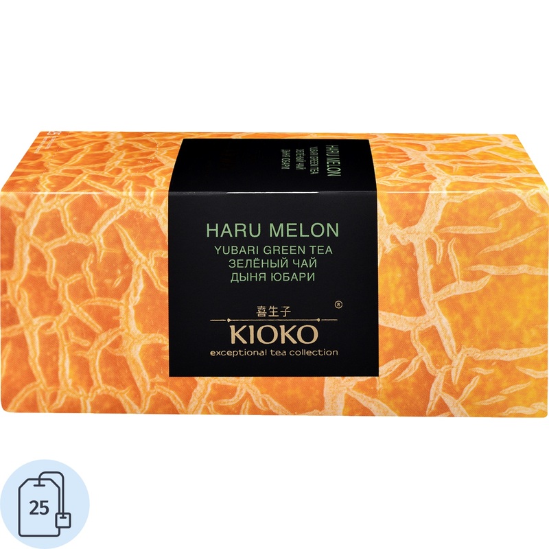 Изображение товара Зеленый чай Kioko Haru Melon 25 пакетиков с фруктовыми нотами натуральный вкус