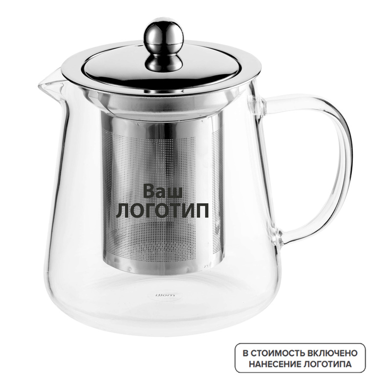 Изображение товара Стеклянный заварочный чайник Apex 500 мл с возможностью нанесения логотипа