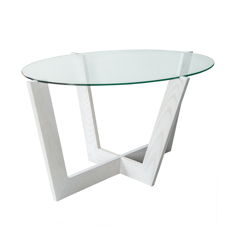 Изображение товара Журнальный стол Оникс-6 из стекла и массива дуба 1075х677х510 мм