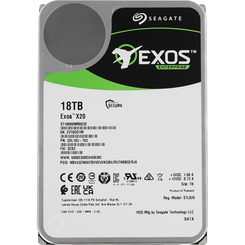 Изображение товара Жёсткий диск Seagate ST18000NM003D 18 ТБ 7200 об/мин SATA