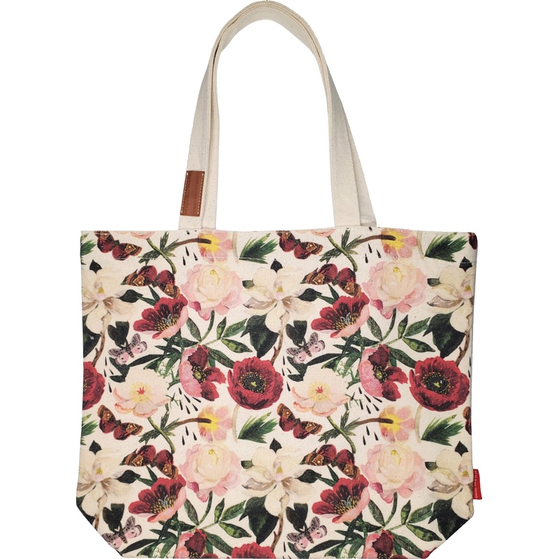 Изображение товара Сумка для покупок Bruno Visconti с карманом и кошельком-косметичкой Flora Пионы канвас (40x12x48 см)