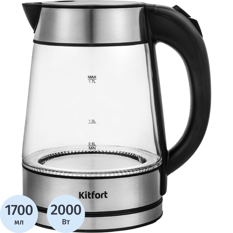 Изображение товара Чайник электрический Kitfort КТ-6105 серебристый