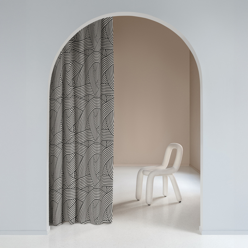 Изображение товара Штора Волшебная ночь Рогожка 165x270 см для интерьера спальни и гостиной натуральный стиль