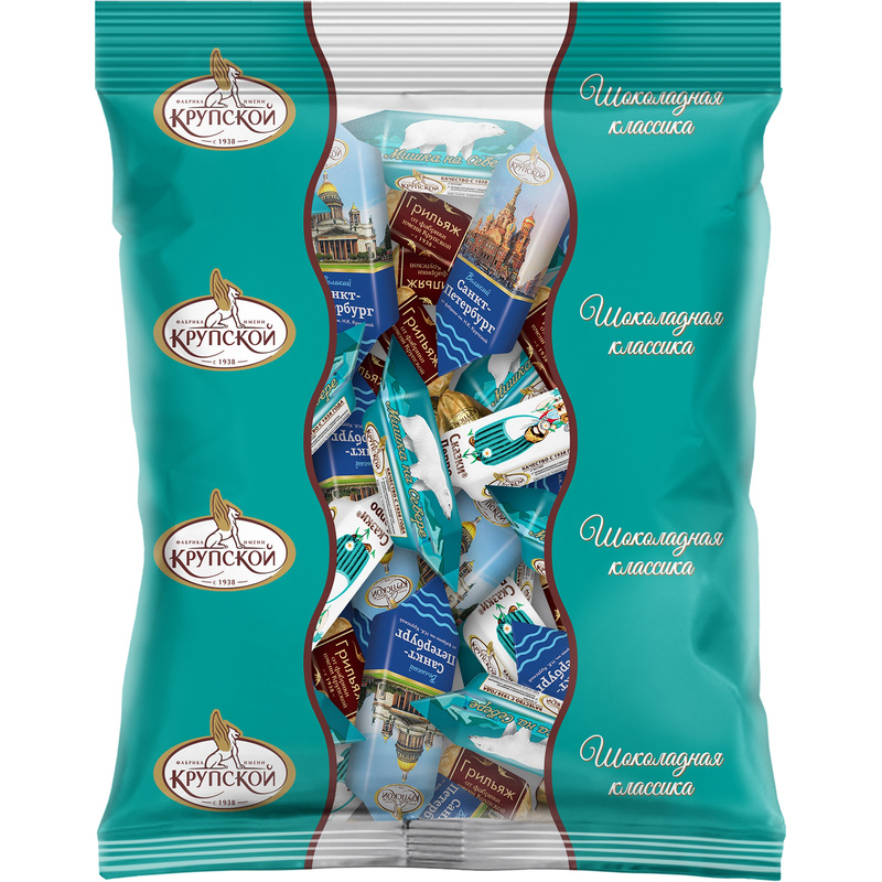 Изображение товара Набор конфет Лучшее от Крупской No 1 449 г - вафельные и грильяжные шоколадные конфеты
