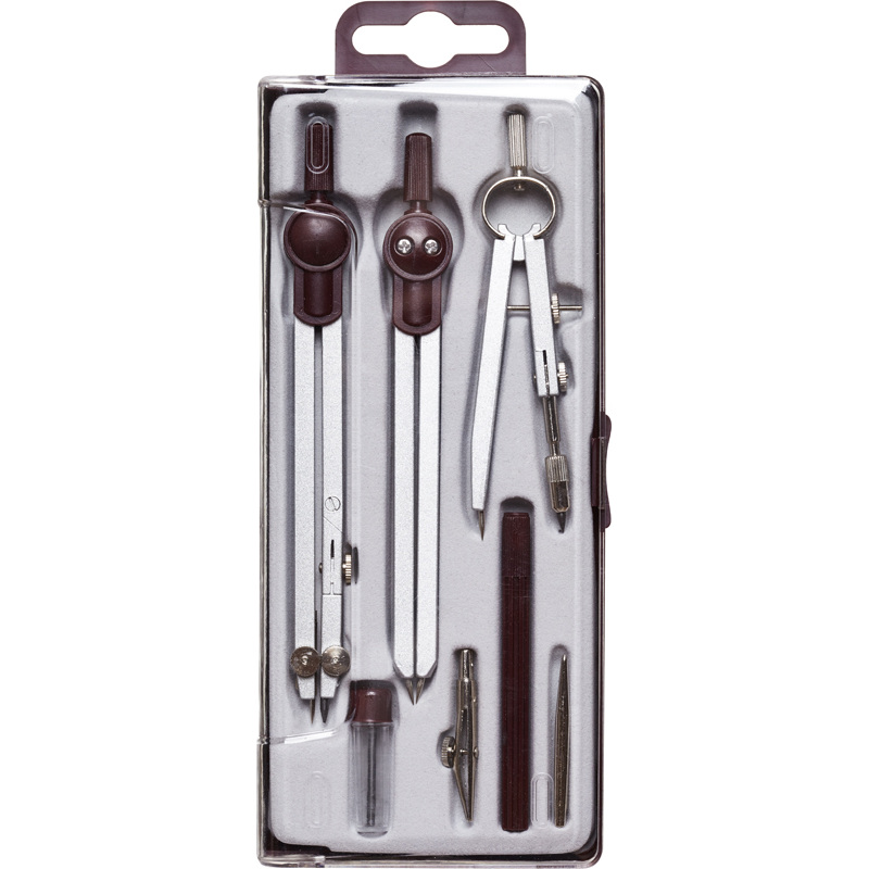 Изображение товара Готовальня Attache 7предметов, циркуль и чертёжный набор, серебристый