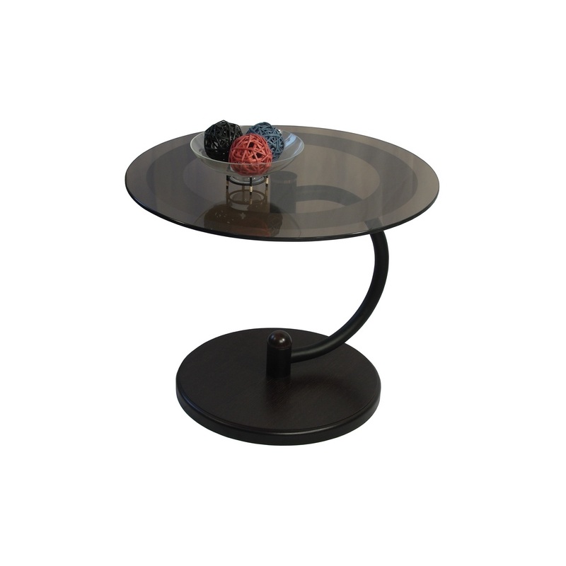 Изображение товара Журнальный стол Дуэт 13Н из МДФ и стекла венге бронза диаметр 600 мм