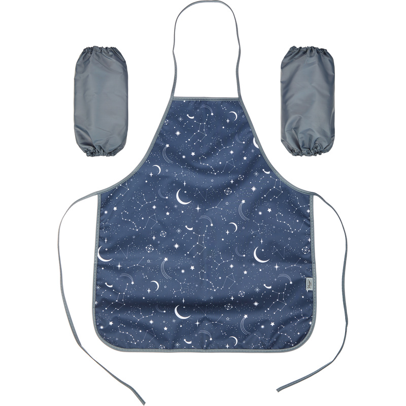 Изображение товара Фартук для труда Комус Класс Месяц синий с нарукавниками