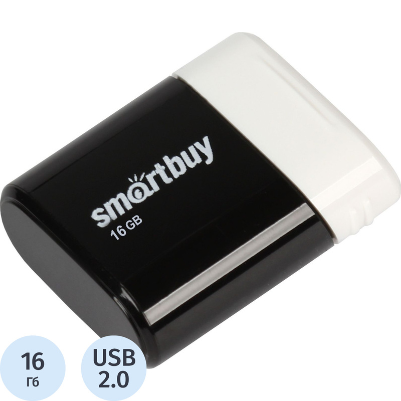 Изображение товара Флешка USB 2.0 16 ГБ Smartbuy Lara SB16GBLARA-K компактное и надежное устройство для хранения данны