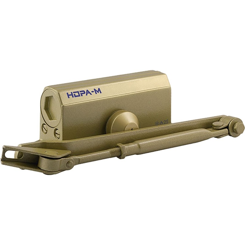 Изображение товара Дверной доводчик Нора-М №2S до 50 кг золотой рычажной конструкции