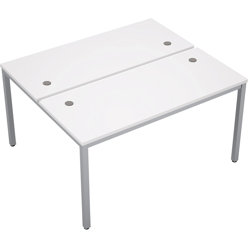 Изображение товара Стол приставной Avance 6МБ.278 двухместный белый алюминий матовый 1200х1435х750 мм