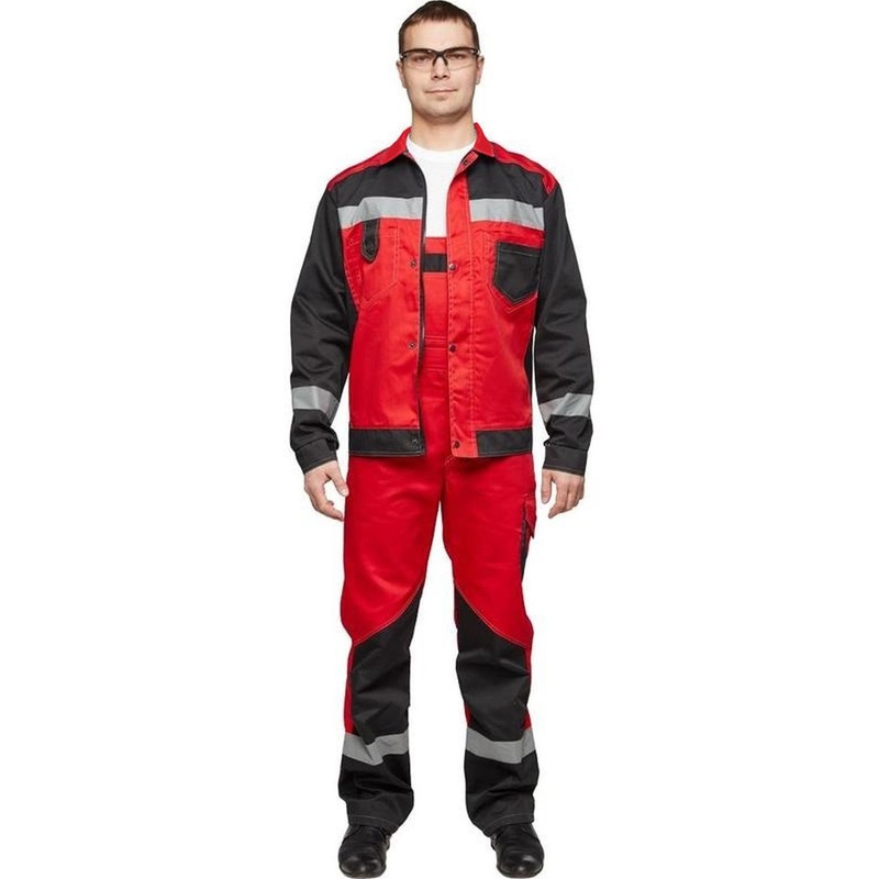 Изображение товара Костюм рабочий летний мужской л21-КПК красный/черный 60-62