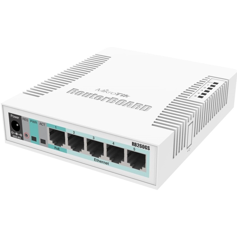 Изображение товара Коммутатор MikroTik RB260GS CSS106-5G-1S управляемый с PoE 5 портов