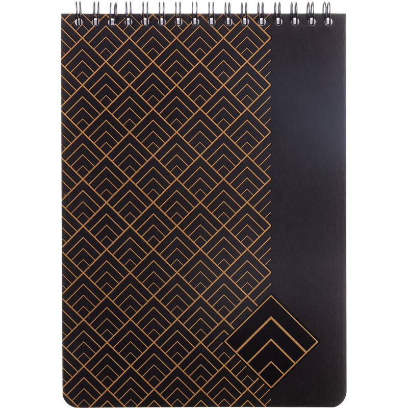 Изображение товара Блокнот Комус Art Deco A5 80 листов черный в клетку на спирали