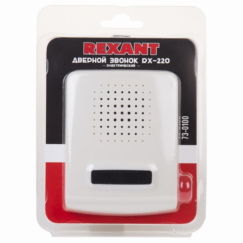 Изображение товара Звонок дверной Rexant 73-0100 накладной уличный и внутренний белый 220 В