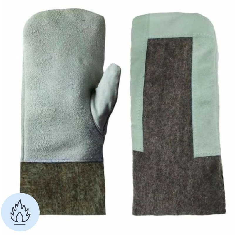 Изображение товара Вачеги рабочие со спилковым наладонником серые коричневые 760 г/кв.м