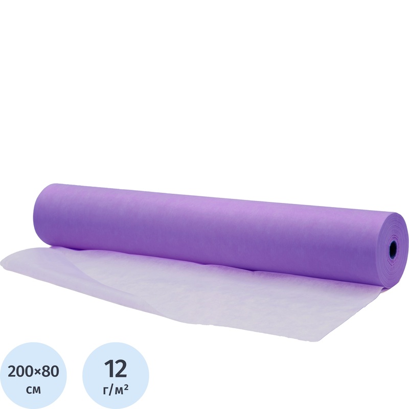 Изображение товара Одноразовые простыни Чистовье 200x80 см сиреневые 100 штук рулон