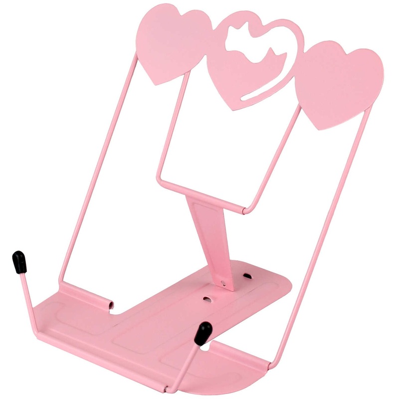 Изображение товара Подставка для книг Феникс+ Коты и сердечки металлическая розовая