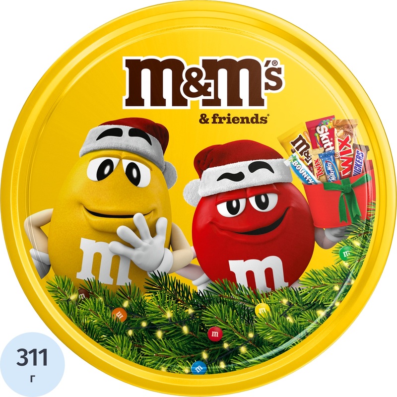 Изображение товара Подарочный набор сладостей M&Ms Friends 311 г праздничный подарок для всей семьи