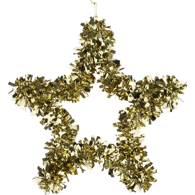 Изображение товара Новогодний венок украшение для двери и стен 33x33 см блестящее золото