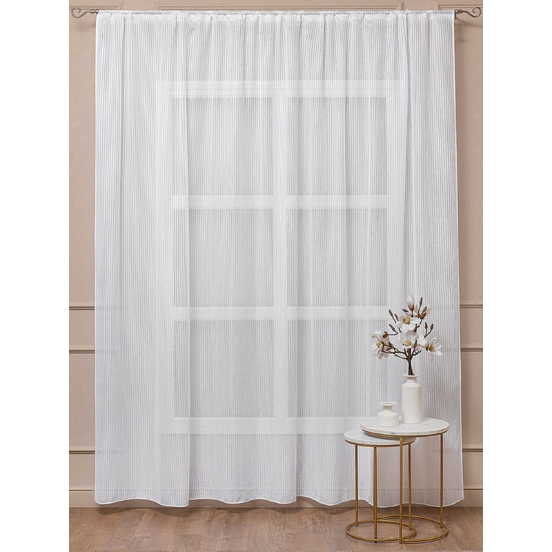 Изображение товара Тюль Amore Mio Premium 300x270 см белый с сеткой для гостиной спальни кухни