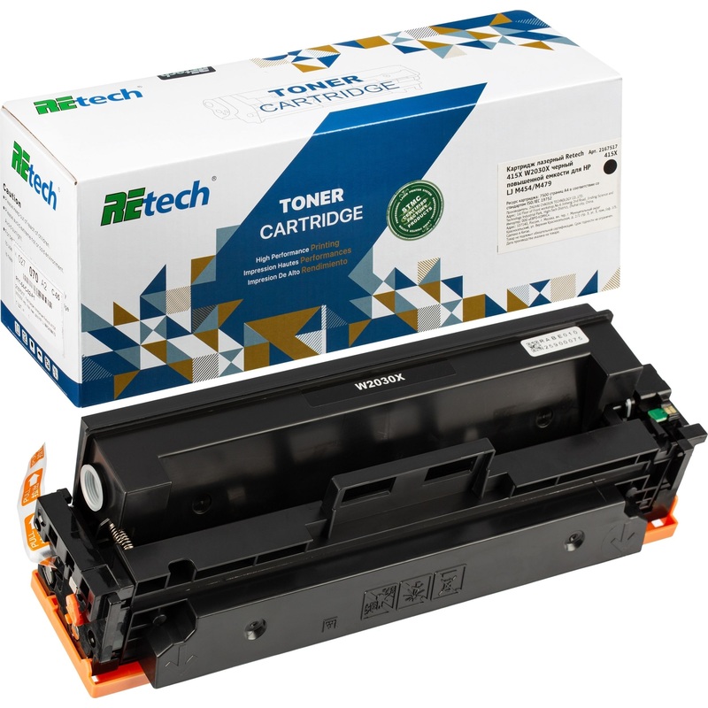 Изображение товара Картридж лазерный Retech 415X W2030X черный совместимый HP 7600 страниц
