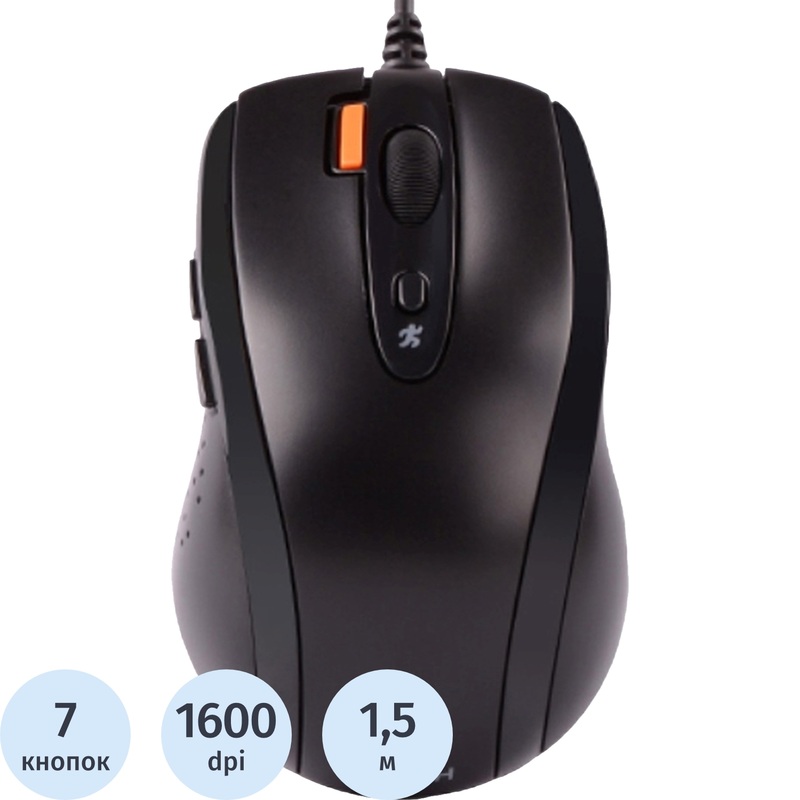 Изображение товара Мышь проводная A4 V-Track Padless N-70FX черная