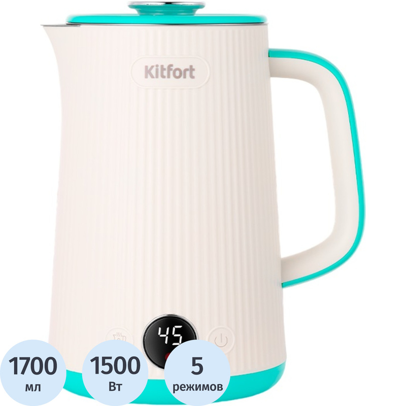 Изображение товара Электрический чайник Kitfort КТ-6197-2 1700 мл белый с функциями поддержания температуры