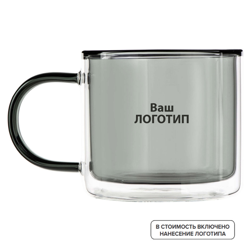 Изображение товара Кружка Office стекло 290 мл с индивидуальной одноцветной печатью (80 штук в упаковке)