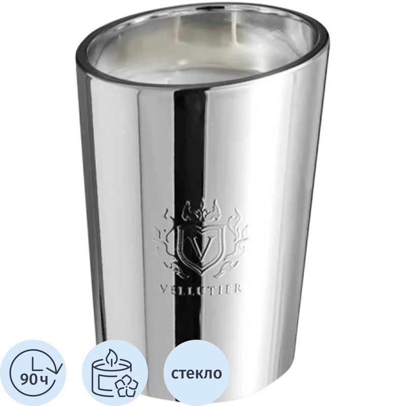 Изображение товара Ароматическая свеча Vellutier Сияние платины 16x11 см с длительным временем горения