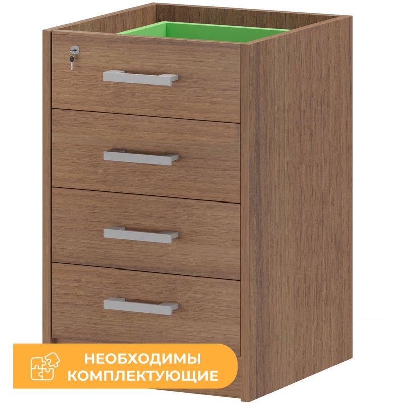 Изображение товара Тумба приставная Арго АТ2-05 с замком в цвете орех гварнери