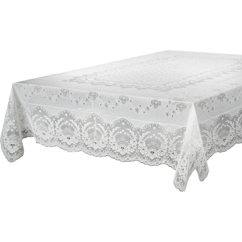 Изображение товара Одноразовая кружевная скатерть Niklen 180x137 см белая стильная практичная