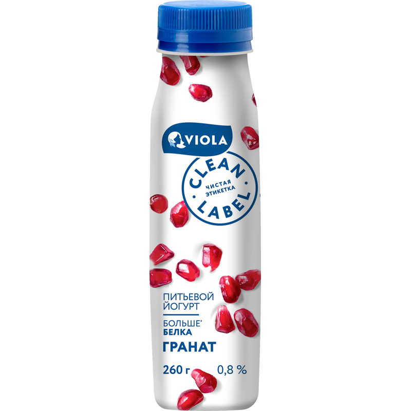Изображение товара Йогурт питьевой Viola Clean Label гранат 0.8% 260 г