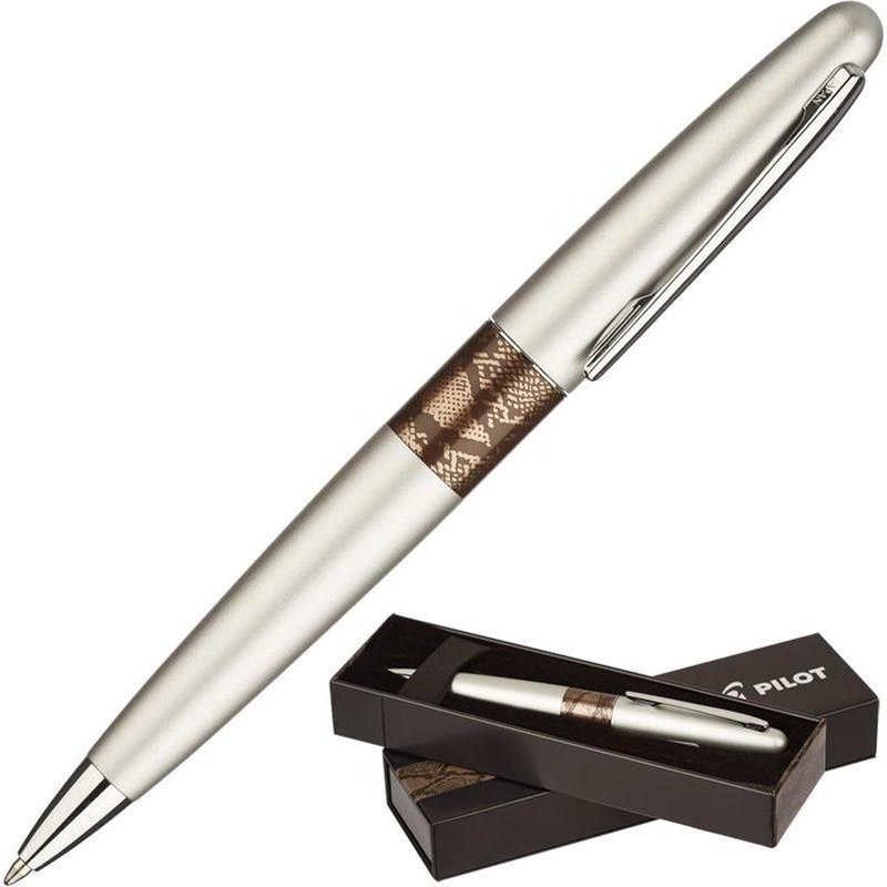 Изображение товара Автоматическая шариковая ручка Pilot Стальной питон с металлическим корпусом и принтом кожи змеи