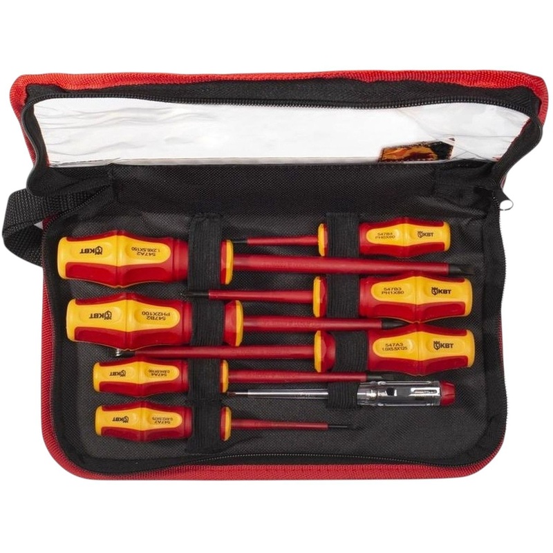 Изображение товара Набор отвёрток КВТ Профи НИО-08 8 шт в кейсе, хром-ванадиевая сталь