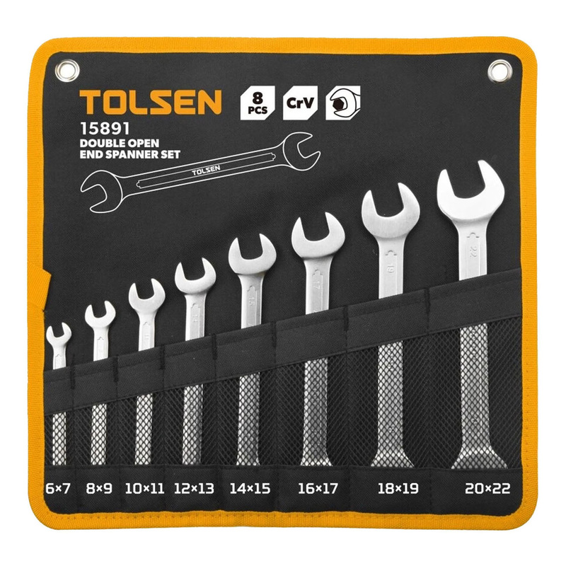 Изображение товара Набор ключей рожковых Tolsen 6-22 мм 8 предметов (TT15891)