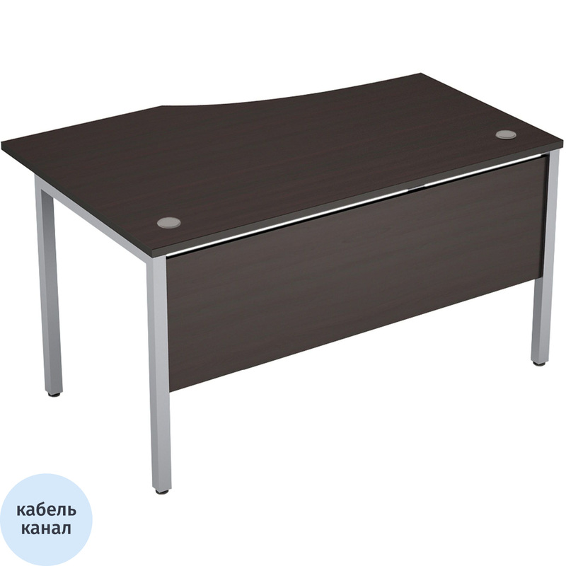Изображение товара Эргономичный левый рабочий стол Avance 6МД.022 венге алюминий 1400х900х750 мм