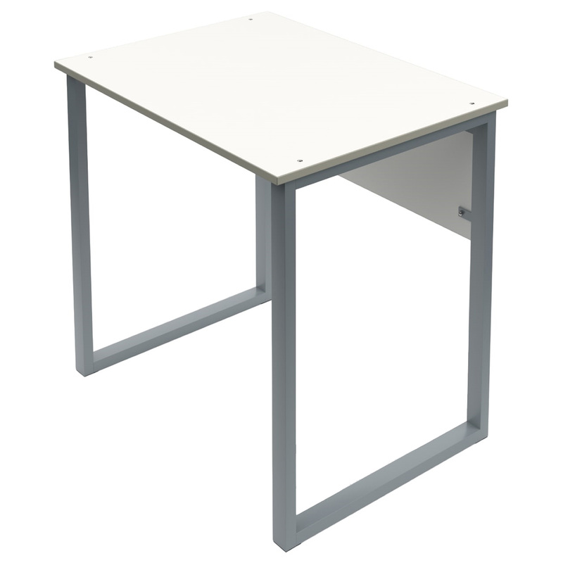 Изображение товара Стол О-образные опоры (ЛДСП/металл, белый/серый, 800х600х760 мм)