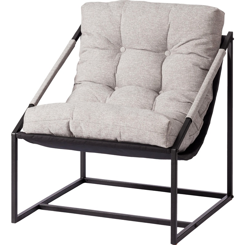 Изображение товара Кресло для отдыха Charli серо-бежевое из ткани, металлический каркас, сборка