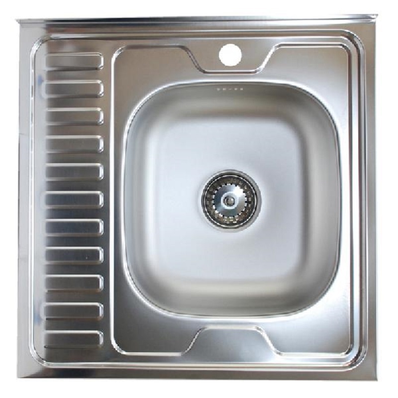 Изображение товара Мойка накладная с сифоном (нержавеющая сталь, 600х600 мм)