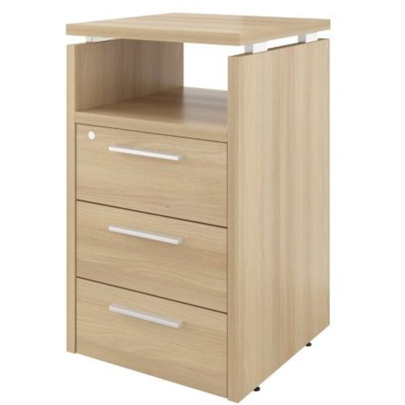 Изображение товара Тумба приставная Дублин с замком 3 ящика из ЛДСП 450x450x750 мм