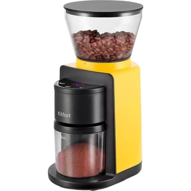 Изображение товара Кофемолка Kitfort КТ-7209-1 черная/желтая