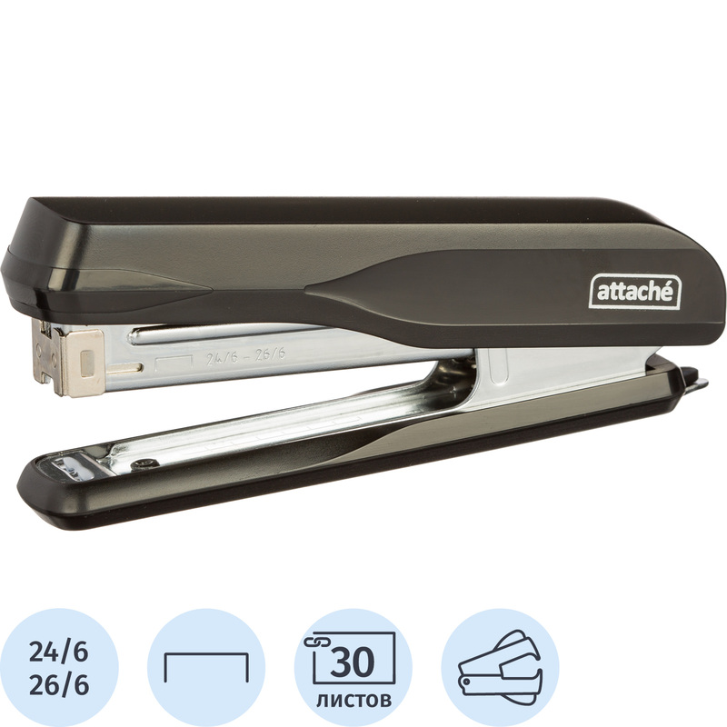 Изображение товара Степлер Attache MSBK2430 до 30 листов черный офисный настольный