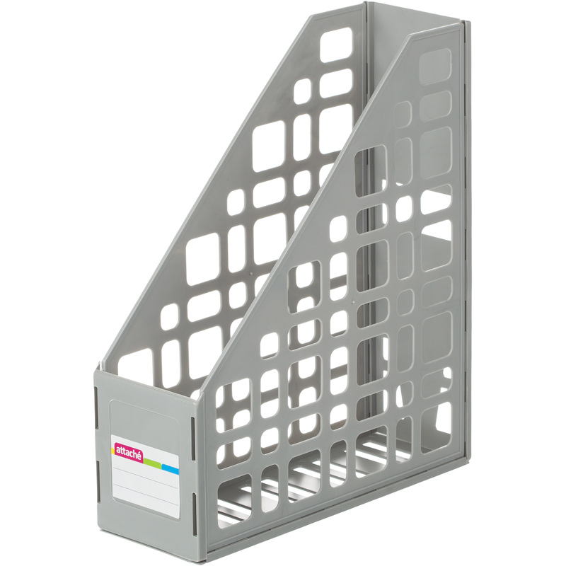 Изображение товара Вертикальный лоток для бумаг Attache 85 мм серый для документов А4 сборно-разборный