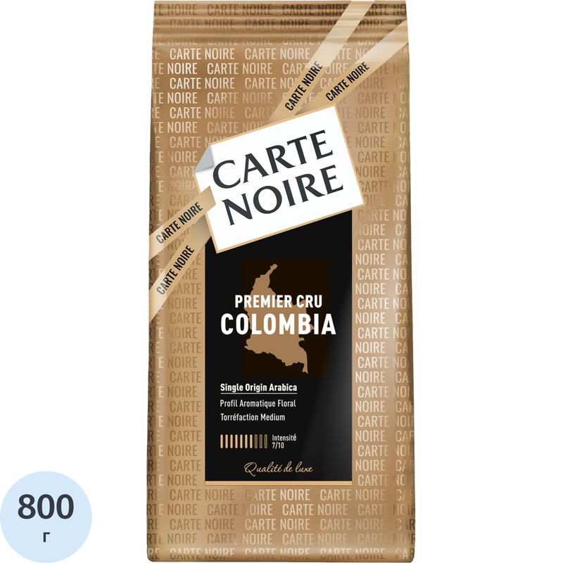 Изображение товара Кофе в зёрнах свежая обжарка Carte Noire Premier Cru Colombia 800 г