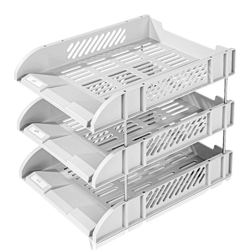 Изображение товара Горизонтальный лоток для бумаг Deli E9217 Grey 3 отделения пластик