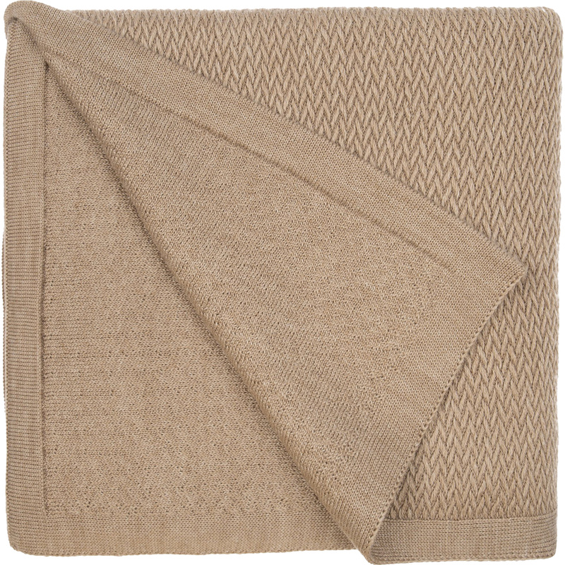 Изображение товара Плед Very Marque Ornato из полушерсти 110x170 см бежевый для дома