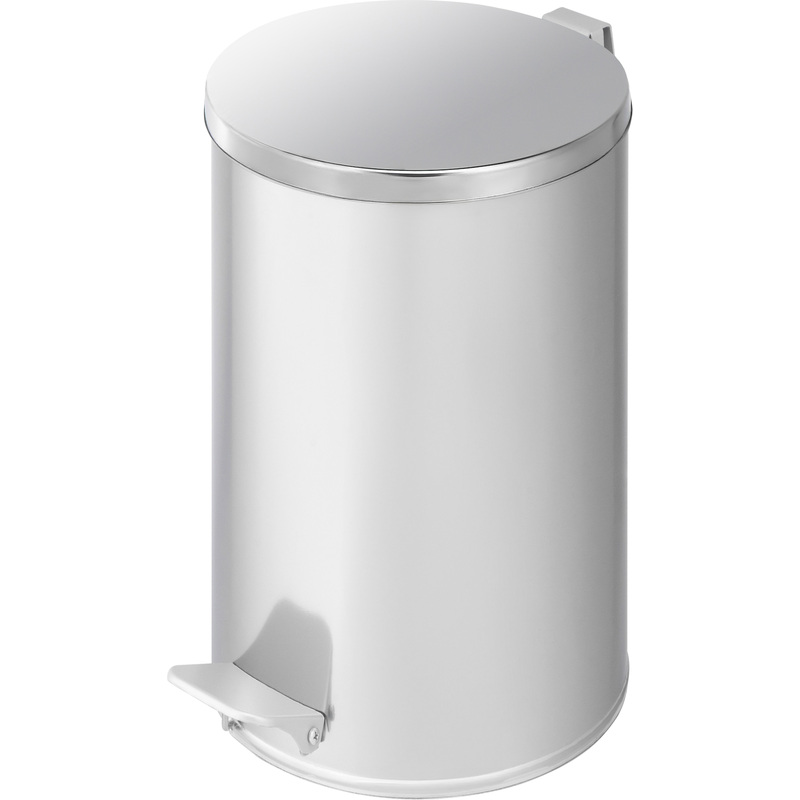 Изображение товара Ведро мусорное нержавеющая сталь с педалью и крышкой 20 л серебристое
