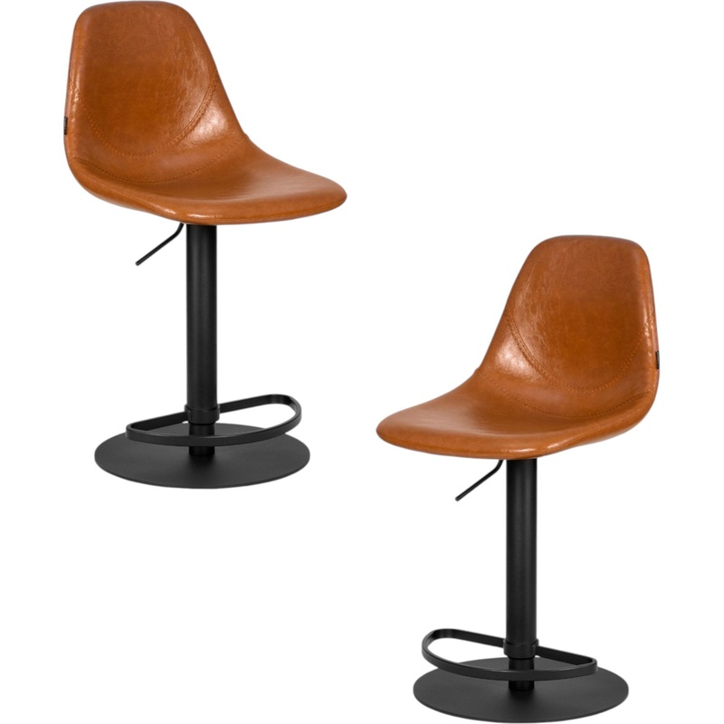 Изображение товара Стул барный DOBRIN ROME коричневый/чёрный (экокожа, фанера, 2 штуки в упаковке)